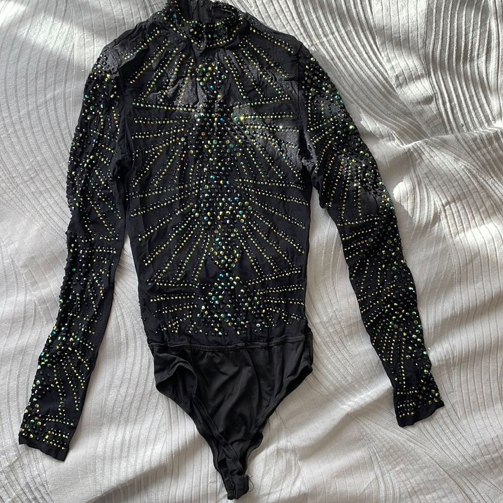 Akira Black Studded Bodysuit